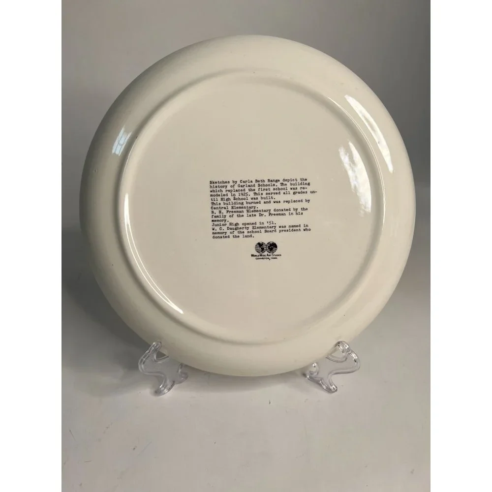 Garland Texas History of Schools Souvenir Plate Gold Edge